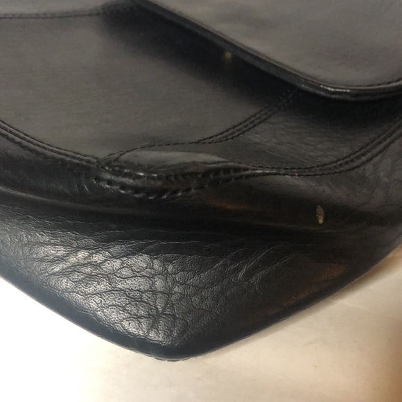 Black leather crossbody. Made in India. - Picture 9 of 13